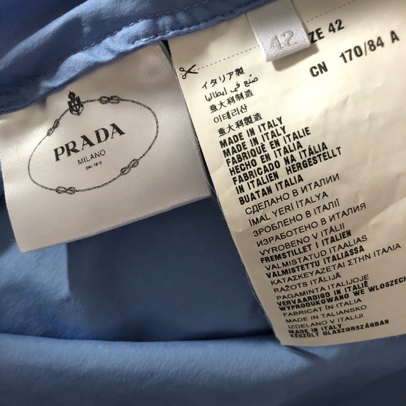 Prada blue poplins stretch cotton shirt - Picture 4 of 4